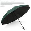 Large Thickened Windproof Reinforced Umbrella for Heavy Rain with Logo, Foldable Dual-Use Black Coating for Sun Protection and Uv Protection