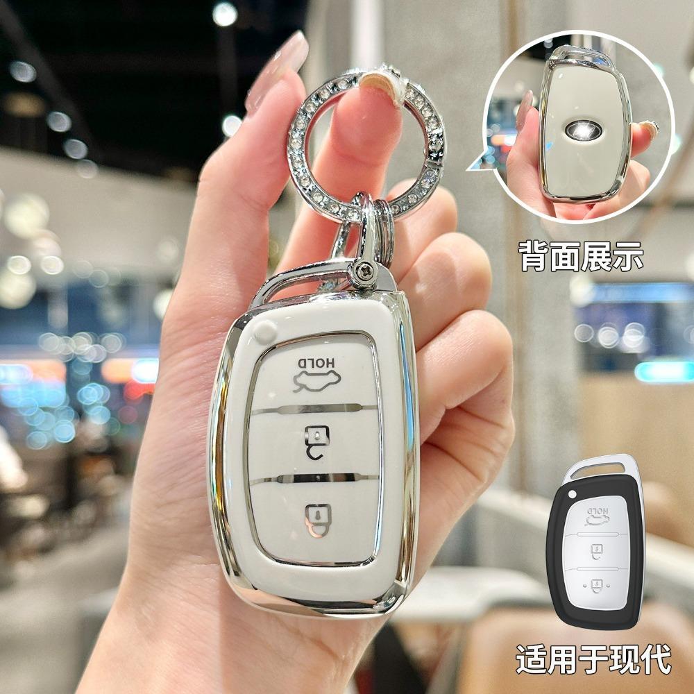 3 Buttons TPU Car Smart Key Case Cover For Hyundai Creta Ix35 Ix45 I10 I30 I40 Tucson Santa Fe Rena Sonata Elantra Shell Fob