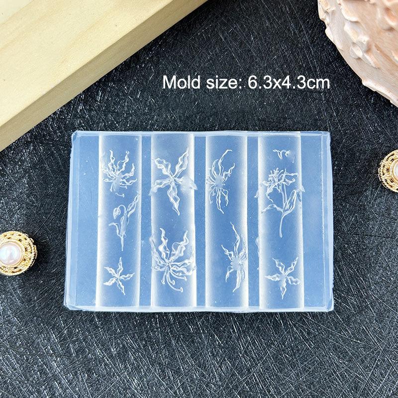 3D Phalaenopsis Flower Silicone Nail Mold DIY Sweet Butterfly Orchid Flower Design Manicure Template Carving Nail Art Mold Tools