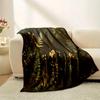 1pc Vintage Dark Forest Floral Print Cozy Blanket - Soft Flannel All-Season Throw for Sofa, Bed, Camping & Travel - Luxury Home