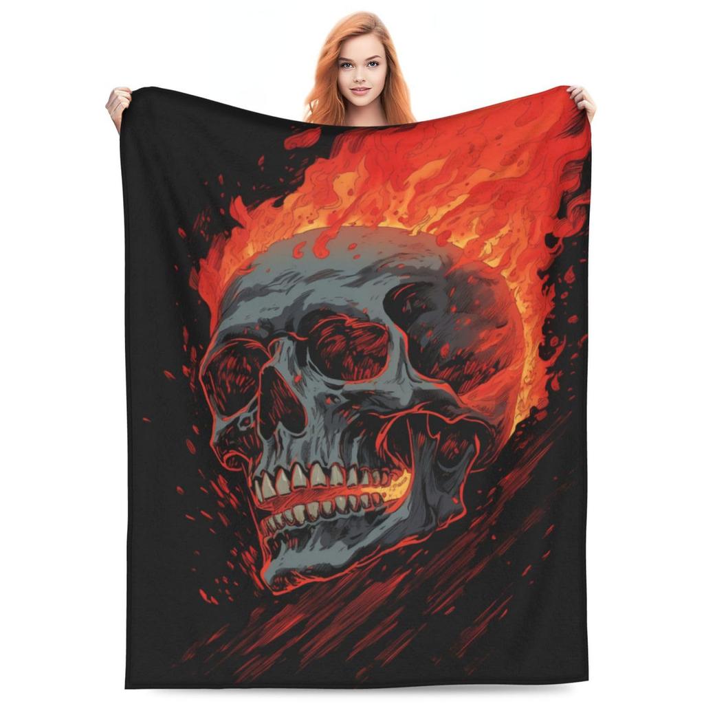 Halloween Fun Skull Dance Plush Blanket All Seasons Suitable for Sofa Bed Office Nap Blanket Cover Blanket