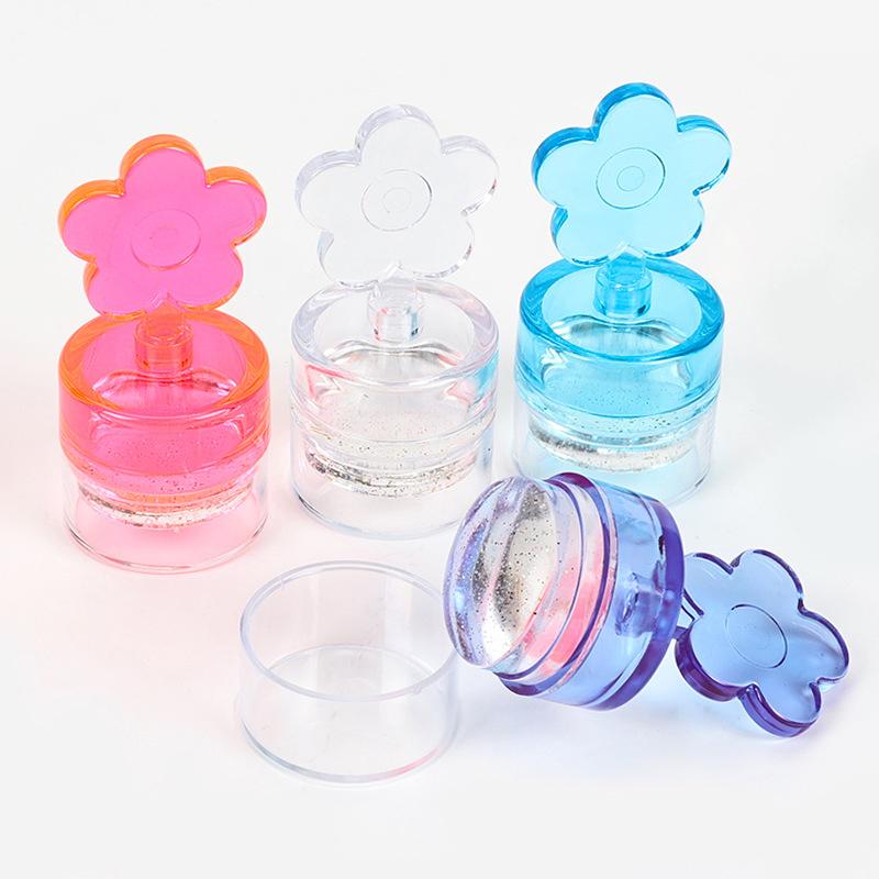 1 Set Flower Shape Nail Stamper Clear Silicone Head Manicure Scraper Transfer Templates Printing Kits Nail Art Stamping Plates