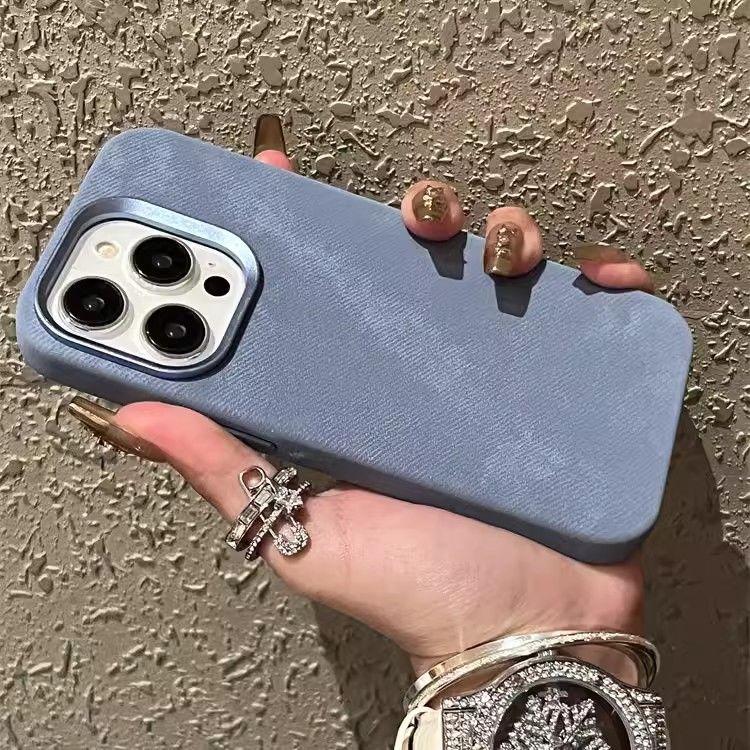 Ultra-fine Fiber Flannel Phone Case for iPhone 16 Pro Max - Fabric PC iPhone Cover with MagSafe Metal Frame Lens for Apple iPhone