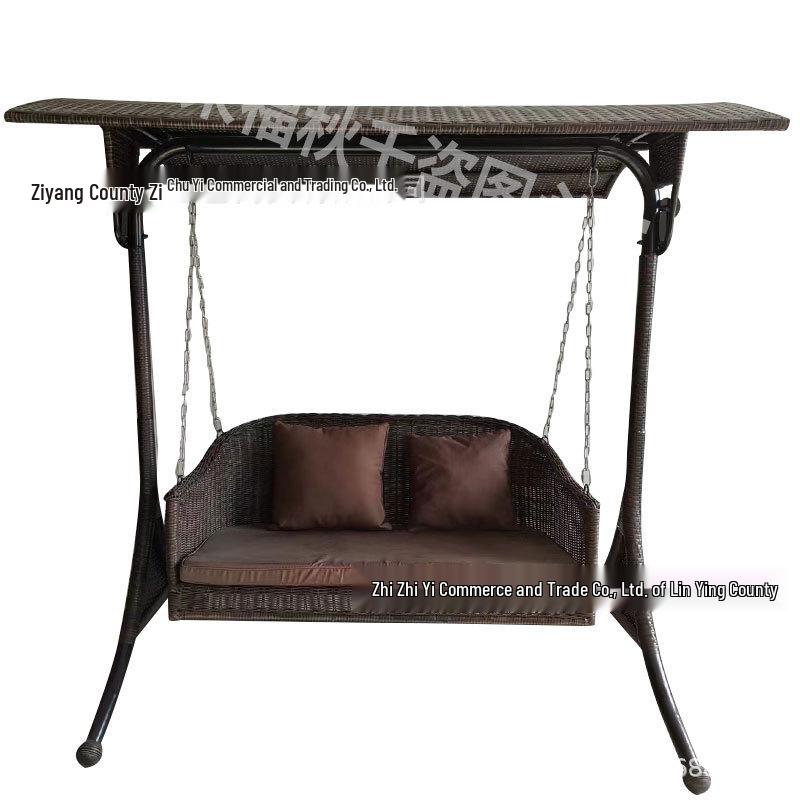 Wrought Iron Hanging Chair: Double Swing for Kids and Adults, Indoor & Outdoor Use, Ideal for Balcony or Courtyard.