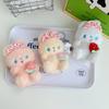 Charming Bowknot Strawberry Bunny Keychain Short Plush Toy Customizable In Three Colors