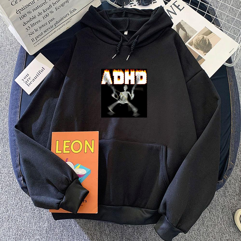 Adhd Skeletn Meme Funny Printed Hoodie Pop Casual Sweatshirt for Autumn/Winter Retro Clothing Gothic Pullovers