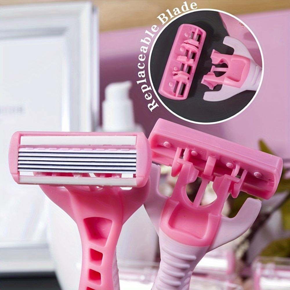 1 Griff + 6 Klingen / Damen Bikini Manuelles Haarentfernungsrasierer 6-lagige Edelstahlklinge Austauschbarer Rasierkopf
