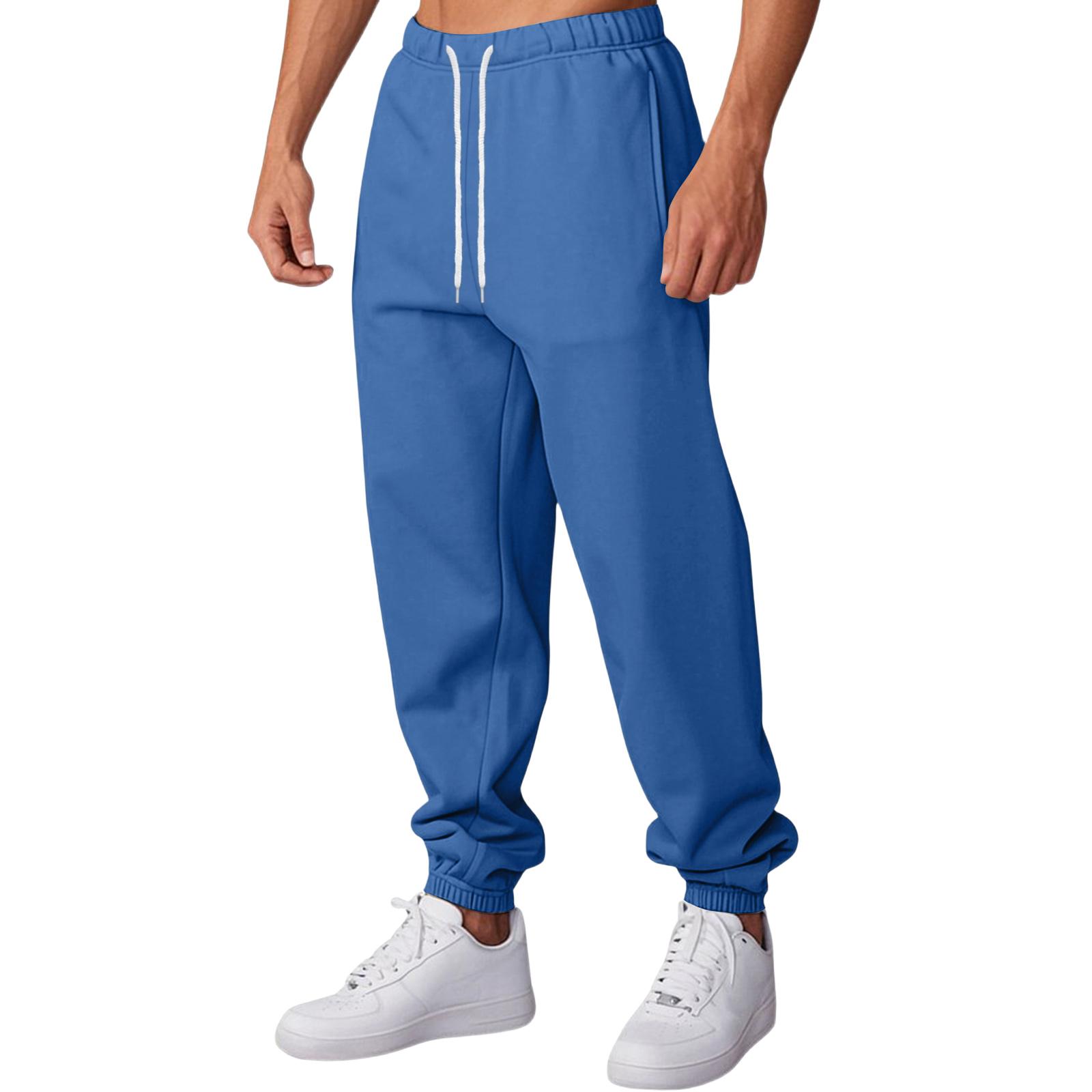 

Men s Relaxed-Fit Casual Sweatpants With Stretch Waistband And Drawstring XL синій