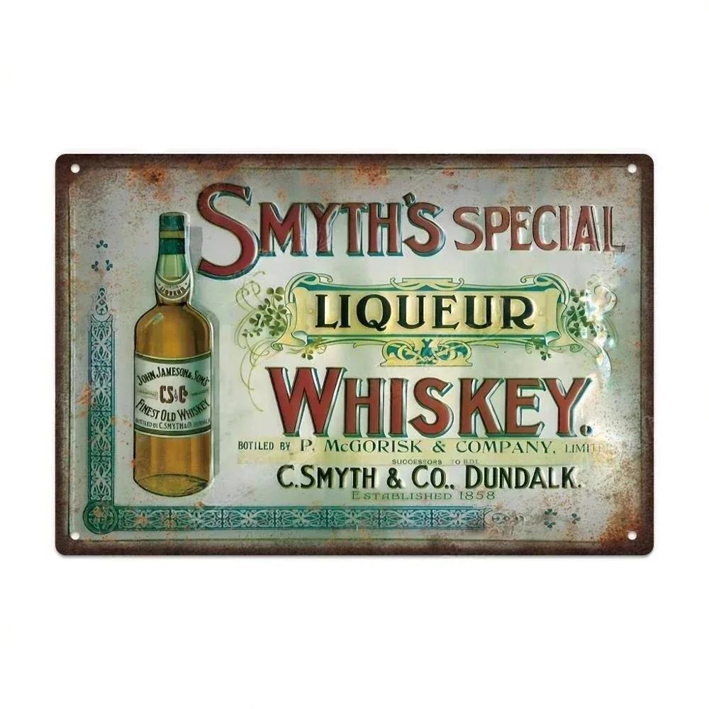 Vintage HAVANA CLUB,JAMESON,Značka Piva Kovový Plechový Znak Dekorativní Tabule Pro Klub Mužskou Jeskyni Bar Dílnu Hospodu Hotel Kavárnu Nástěnná Dekorace