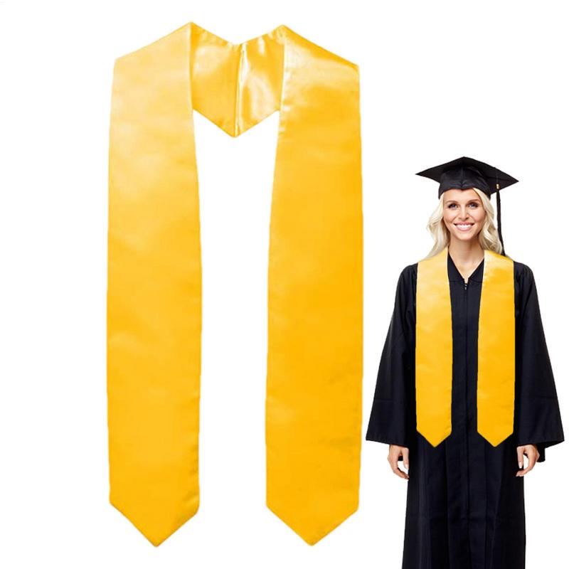 1pcs Graduation Stole Sash Satin Plain Honor Stole Bachelor Gown Scarf Unisex Adult Graduation Honors Stole Graduations