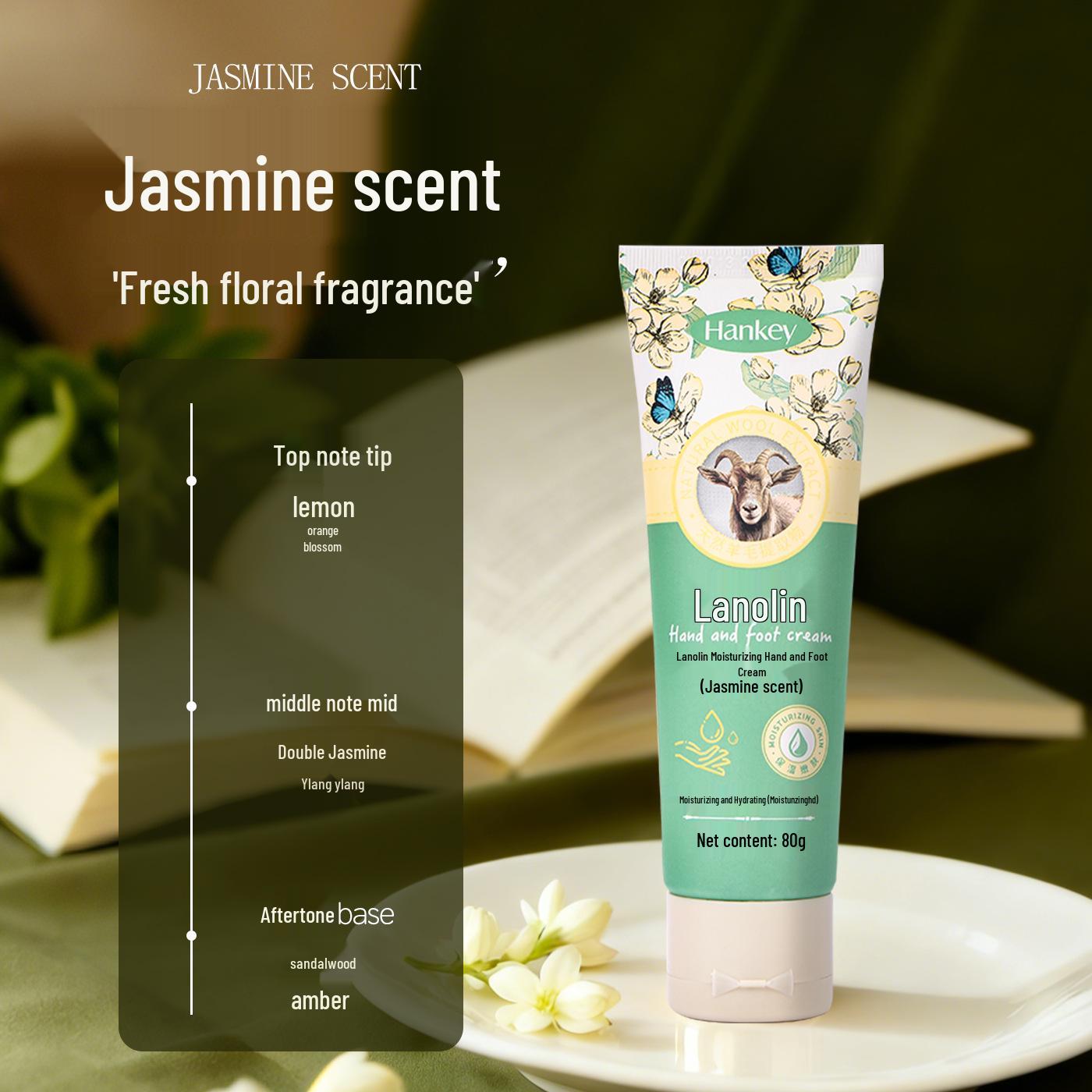 Han Ji Lanolin Hand & Foot Cream 80g - Anti-Crack Moisturizing for Autumn & Winter