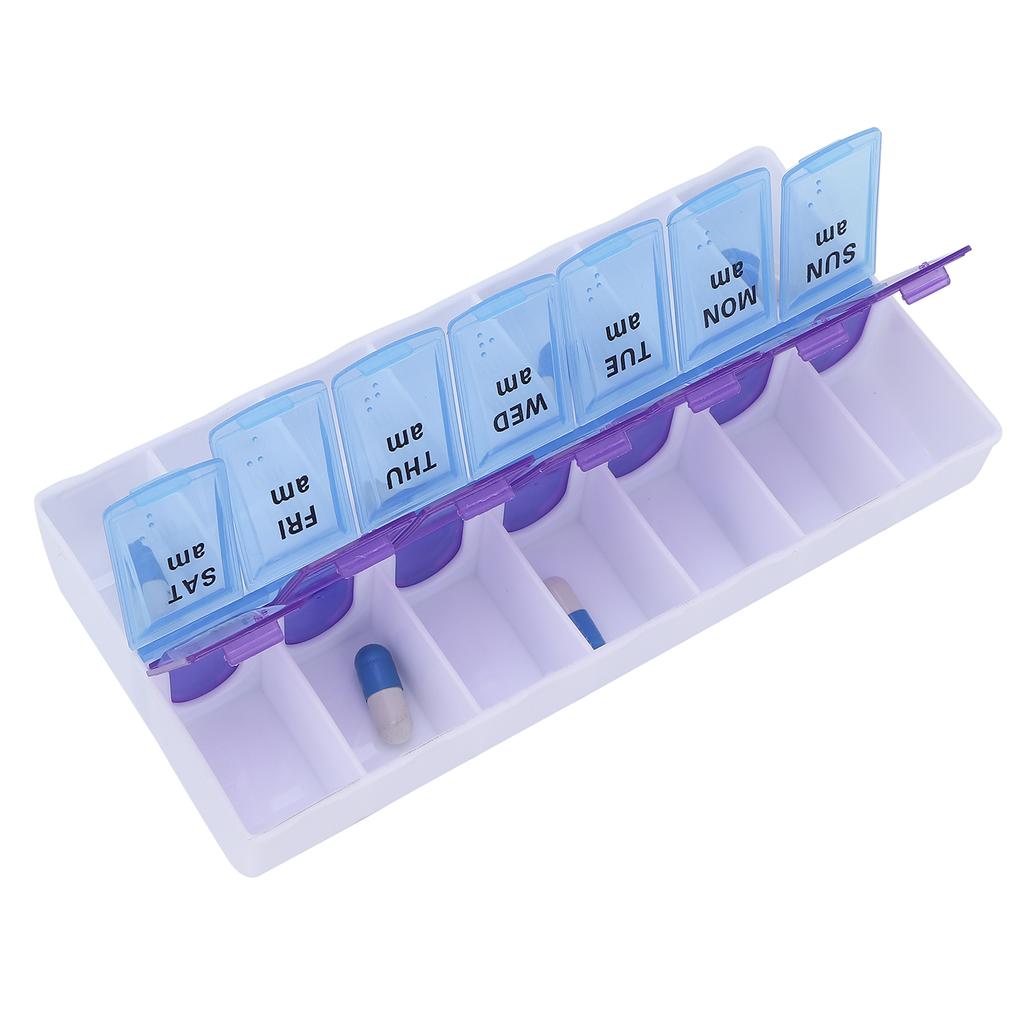 AM PM 7 Days Pills Case Weekly Pills Organizer Capsule Supplements Vitamin Pills Travel Pills Box