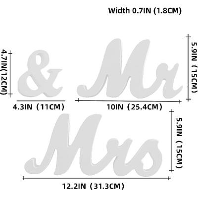 Mrs & Miss Signs for Wedding Table, Large Wooden Letters for Sweetheart Table, Photo Props Wedding Decorations for Anniversary, White