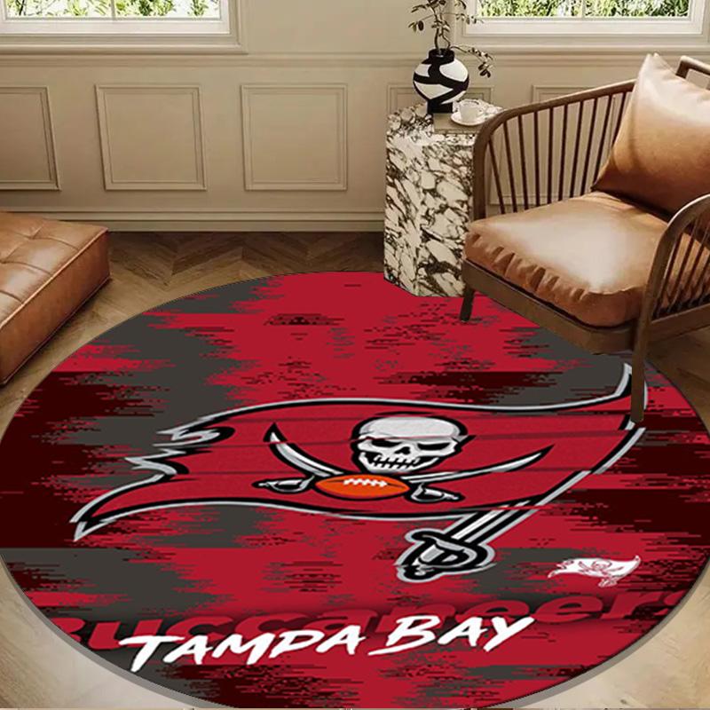 Tampa Bay Buccaneers Logo Round Mat, Anti-slip Circle Carpet Chair Rug For livingroom,Bedroom, Doormat Home Decor Gift Christmas Gifts