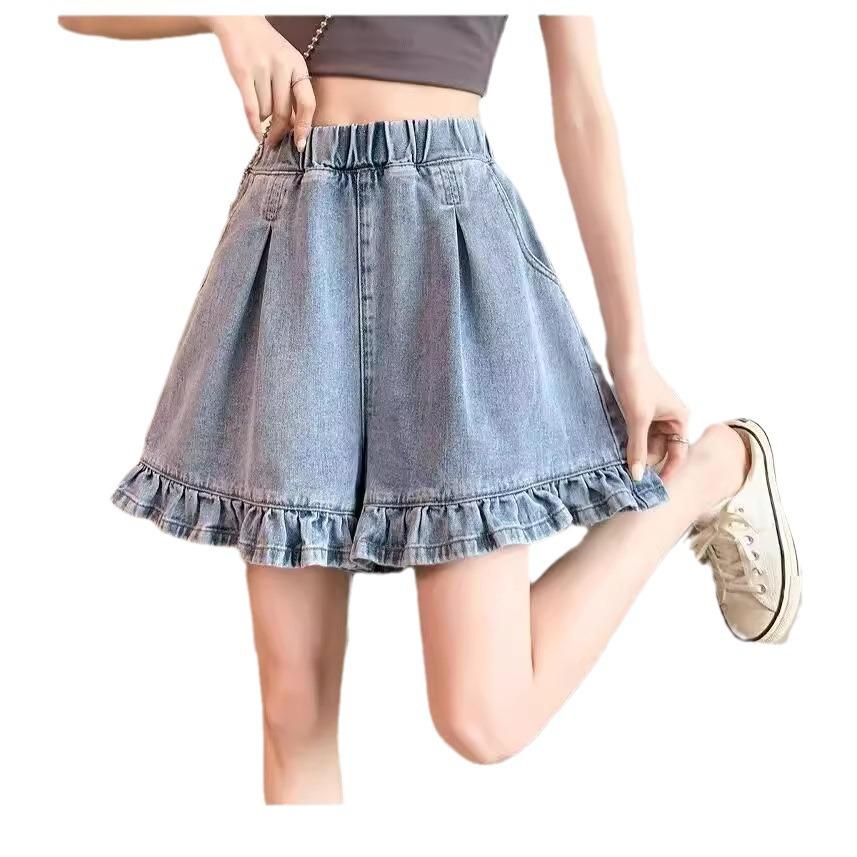 High Waist Harem Denim Shorts - 2024 Wide-Leg Autumn Collection