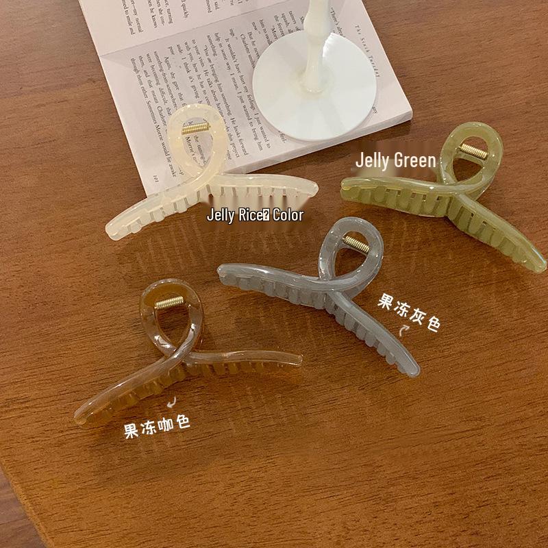 Korean Textured Jelly Color Versatile Shark Hair Clip for Styling