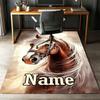 Custom Name Horse Printed Carpet,Rug for Office Chair Living Room Bedroom Kitchen Room Decor Gifts.