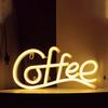 Coffee Letter Neon Sign Lamp Creative Shape Battery-Powered Flicker Free Low-Power Consumption LED Neon Light