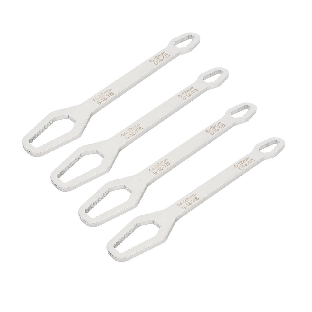 4 stuks Dubbelzijdige Zelfaandraaiende Sleutel Multifunctioneel 60HRC Hoge Hardheid 8 tot 22 mm Sleutel