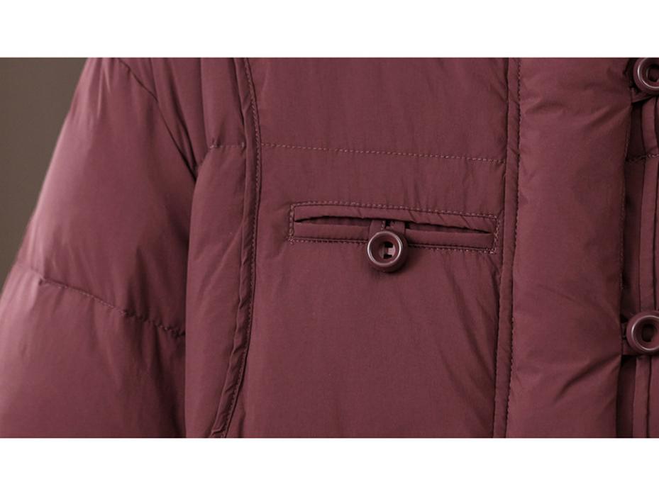 Women's 2024 Winter Stand-Collar Down Jacket, Solid Color, Thick & Warm White Duck Down Coat