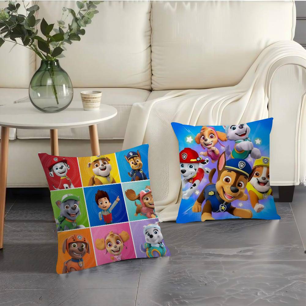 Cushion Cover Car Throw Pillow Case For Sofa Car Christmas Gift Anime P-P-Paw Patrol