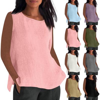 Sommer Baumwolle und Leinen dünne atmungsaktive Tops für Frauen lose Plus Größe Kurzarm O Neek T Shirt Sommer Bluse Kleidung