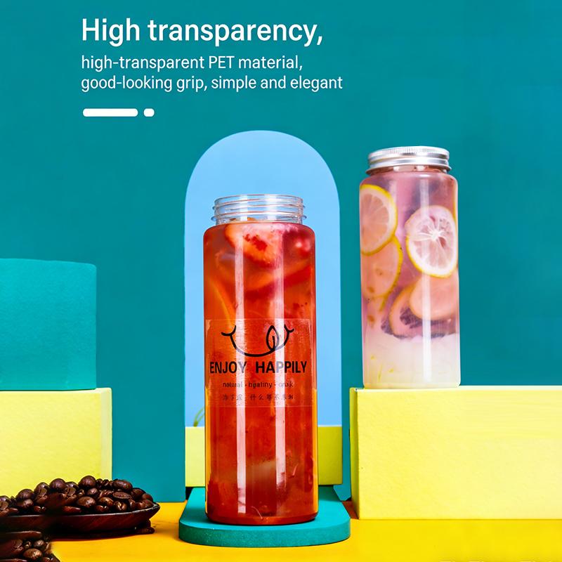 400/500/650Ml Round Disposable Juice Beverage Bottle Milk Tea Yogurt Transparent Plastic Bottles