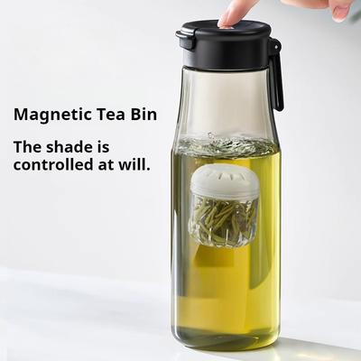 TRITAN Material Magnetic Tea Cup Portable Sport With Handle Tea Water Separation Kettle Large Capacity Water Bottle