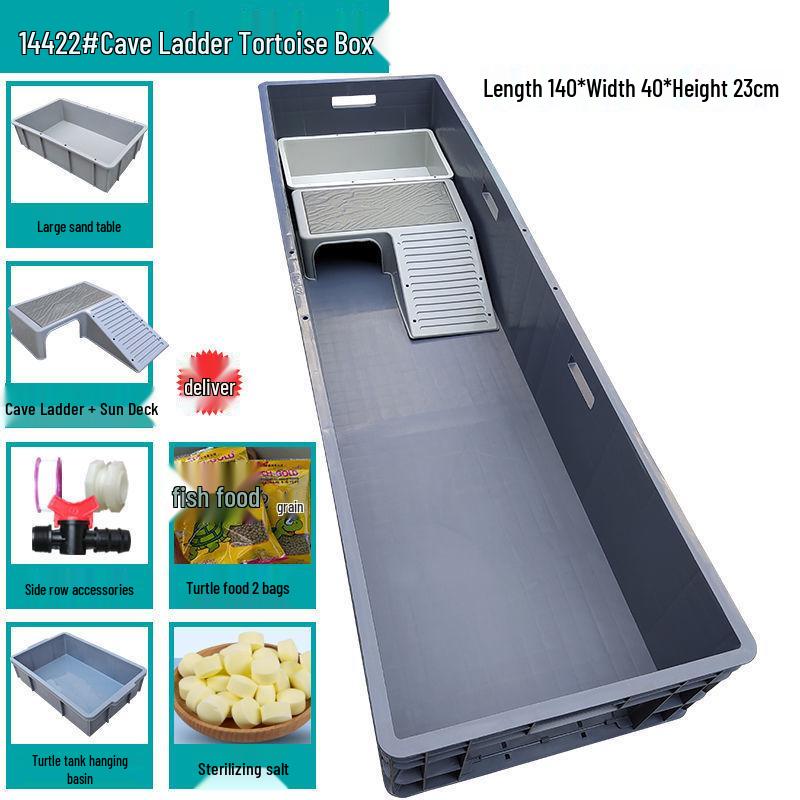 Large Plastic Turtle Tank with Sunning Platform and Breeding Box