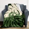 Tropical Leaves Flannel Blanket Throw Blanket Soft Warm Sofa Bed Camping Home Decor Unique Christmas Gift C926530