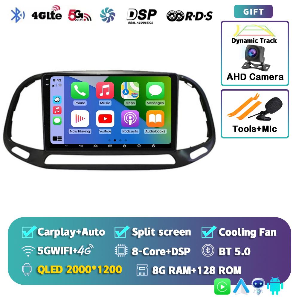 Android 14 Carplay Auto Car Radio For Fiat Doblo 2015 2016 2017 2018 2019 Multimedia GPS Video Player Navigation Stereo 2din DVD