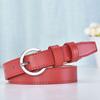 Womens Genuine Leather Thin Belt With Alloy Buckle Minimalist Adjustable Waist Jeans Skirts Dress