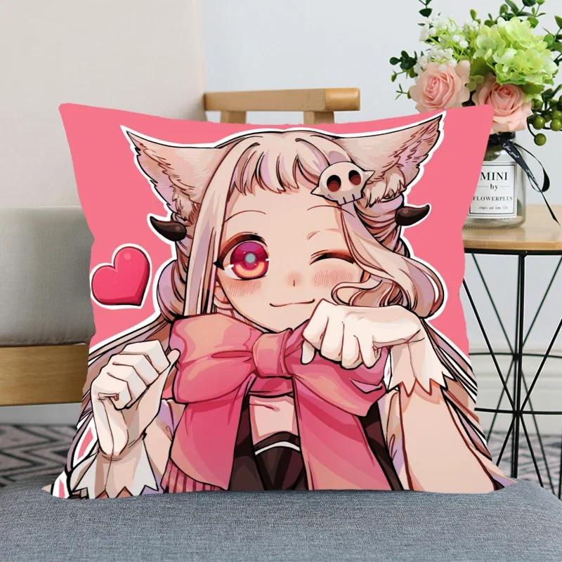 Anime Jibaku Shounen Hanako Kun Pillow Cover Bedroom Home Decorative Pillowcase Square Zipper Pillow Cases Satin Soft No Fade