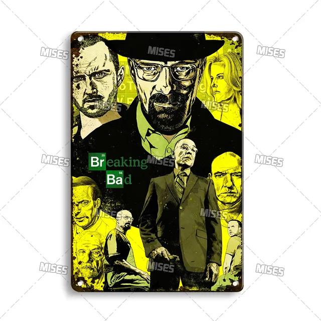 Breaking Bad Classic TV Show Metal Plate Retro Metal Poster for Bar Club Home Studio Wall Decor MISES Vintage Tin Sign