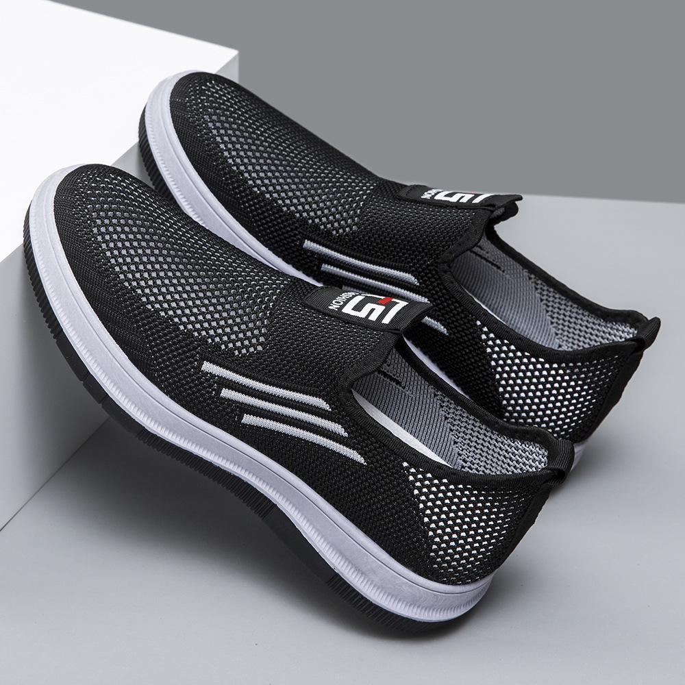 2025 New Spring and Summer Mesh Breathable Fly-woven Casual Sports Shoes Men's Mesh Shoes Work Shoes Men's Cloth Shoes