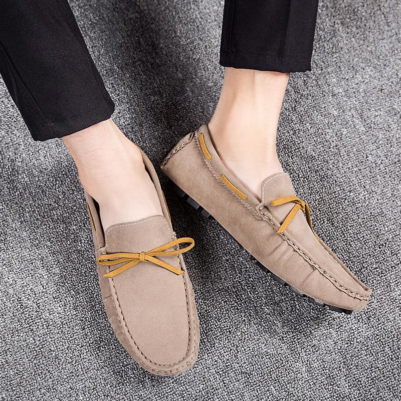 Damen Komfort Flats Casual Slip on Herren Mokassins Loafer Fahrschuhe Unisex Übergröße Wildlederschuhe Grün