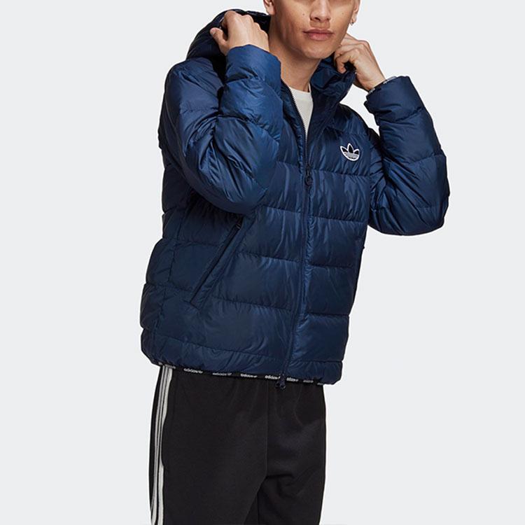 Adidas Originals Trefoil Windproof And Warm Down Jacket Winter Men Jackets Navy-Blue GE1299
