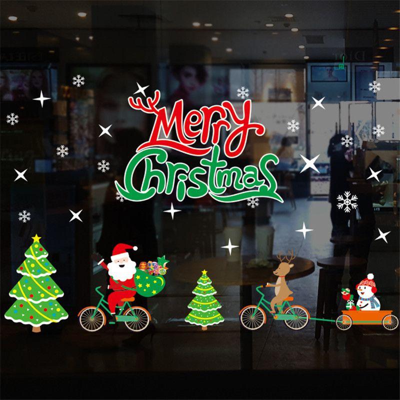 Klassische Weihnachtsfensteraufkleber mit Weihnachtsmann für eine magische Feiertagsatmosphäre