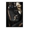 African woman canvas poster gold foil mask jewelry decorative painting living room wall painting for modern home decor painting