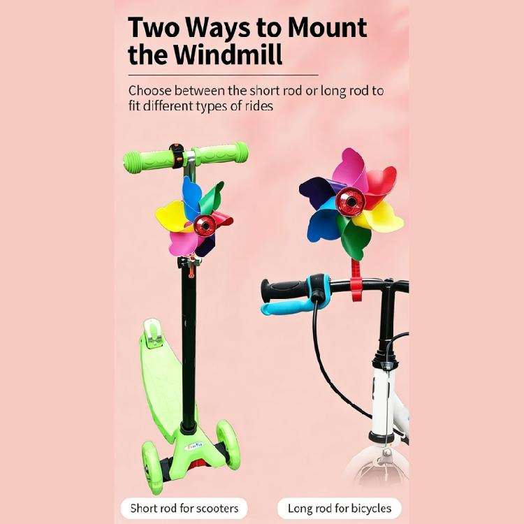 Energy Saving Windmill Bike Light Bike Handlebar Pinwheel Decoration Fun Bike Accessories for Low Light Cycling