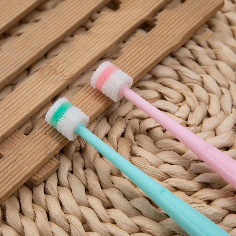 Spazzolino da denti per cani 360 gradi in silicone morbido per la cura dentale dei gatti Spazzolino da denti per gatti Igiene orale Facile da maneggiare Pulizia profonda Accessori per cani