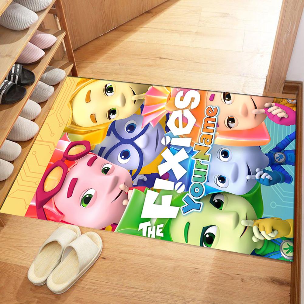 Fixies Personalized Text Floor Mat Perfect for Kitchen Decorate room Dining Room Hallway Anti-slip Rug Anime Office Decor