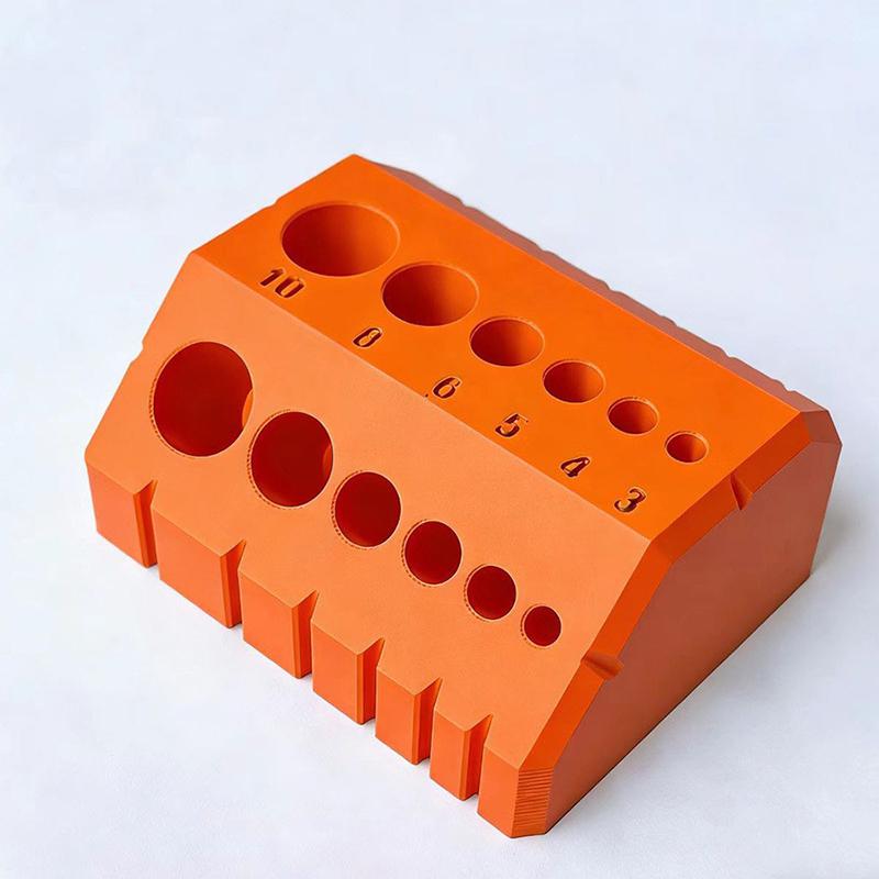 Green Plastic Drill Bit Storage Holder With Clear Size Markings Perfect For Diy Garage Workshop Woodworking Uses