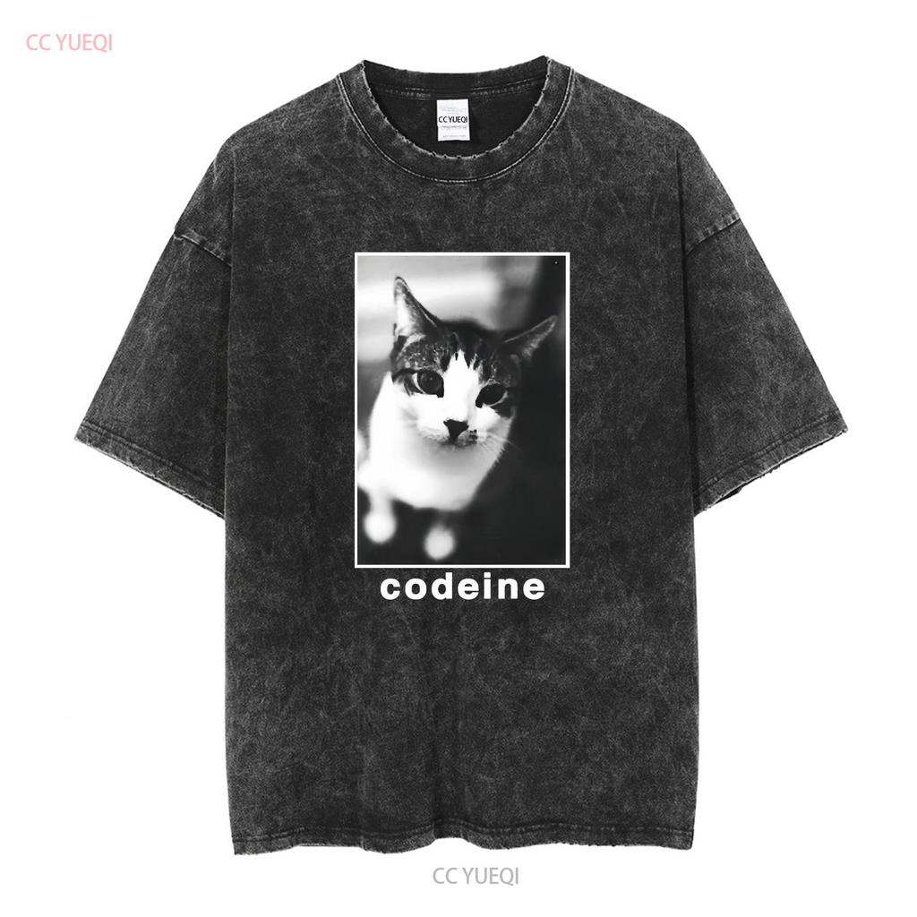 Codeine T Shirt long or short sleeves vintage Washed fashion Unisex Stylish streetwear Slightly homme designer clothes