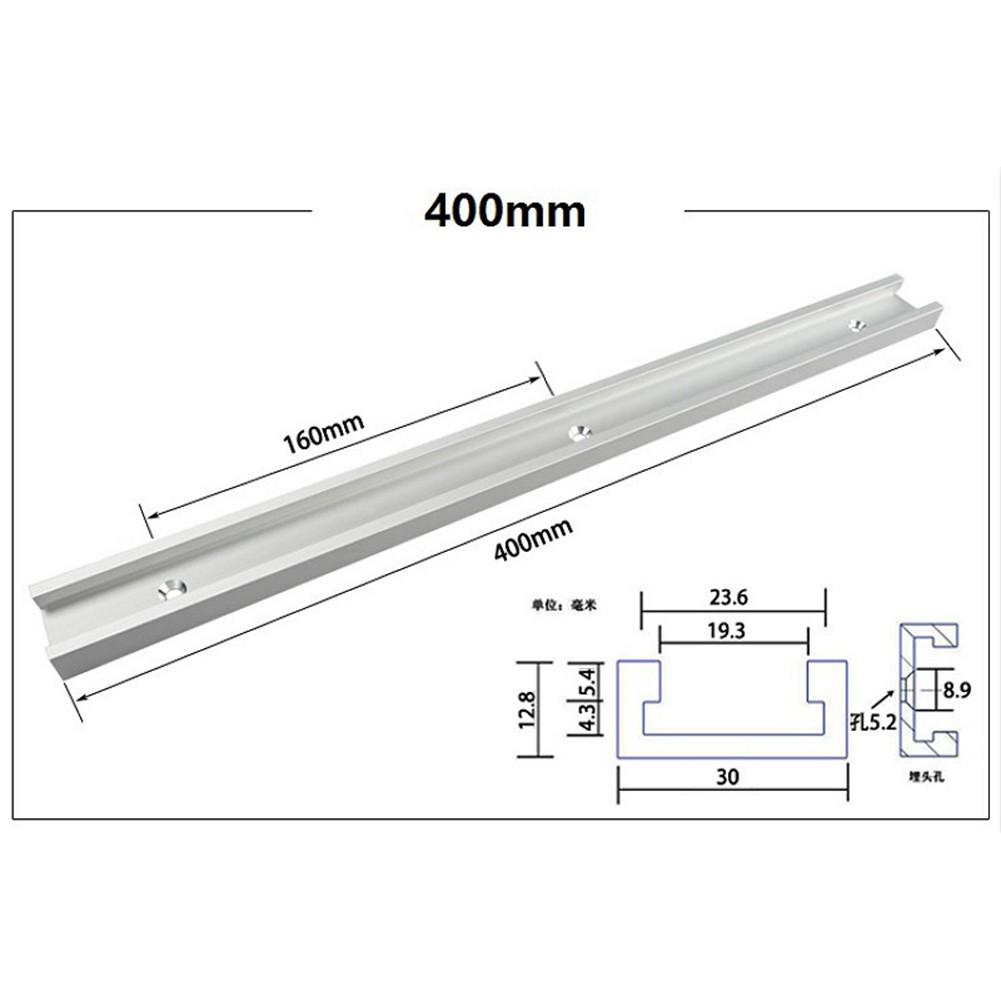 T track Aluminium Alloy Miter Track Miter Bar Slider Table Saw Miter Silver
