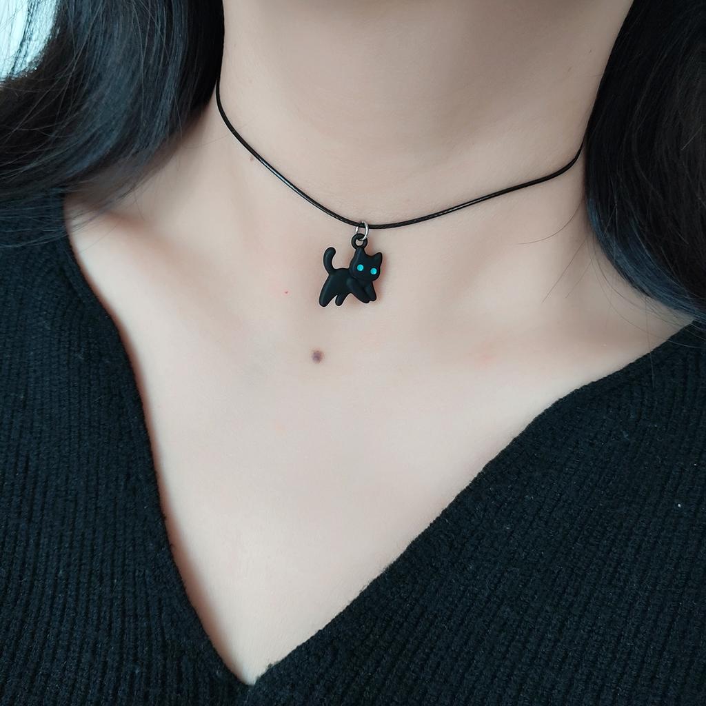 Sweet Cool alloy Black kitten pendant choker collar Choker Neck Accessories Accessory Necklace for women