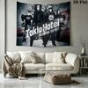 Tokio Hotel Wall Tapestry Aesthetic Wall Hanging Printed Fabric Blanket Decorative Tapestries for Bedroom Living Room Home Decor