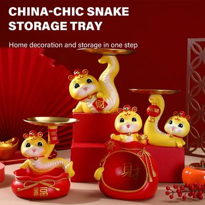 2025 Snake Statues Holder Tray Snake Shape Storage Decors Handmade Art Craft For Living Room Elegant Decors