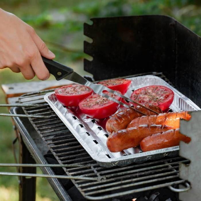 Plaque cuisson barbecue - Nipter - Rectangle - Aluminium - Lot de 50 - 34,1 x 22,9 cm