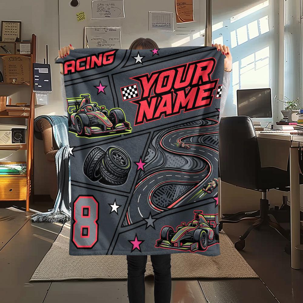 Custom Name Multi Sport Graphic Flannel Blanket, High Quality Comfortable for All Seasons, Home Decor, Warmth and Comfort